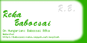 reka babocsai business card